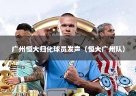 广州恒大归化球员发声（恒大广州队）